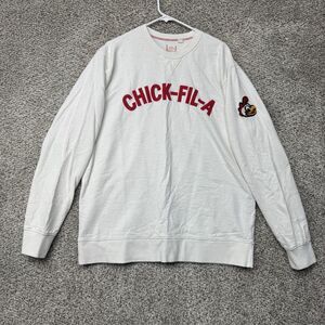 Chick-Fil-A Sweatshirt Mens 2XL White Crewneck Pullover Authentic Originals Rare